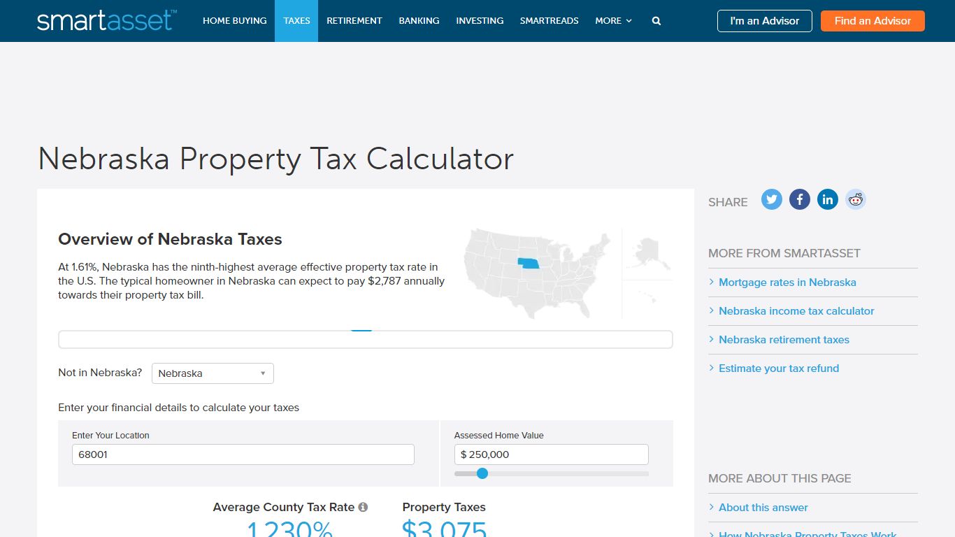 Nebraska Property Tax Calculator - SmartAsset