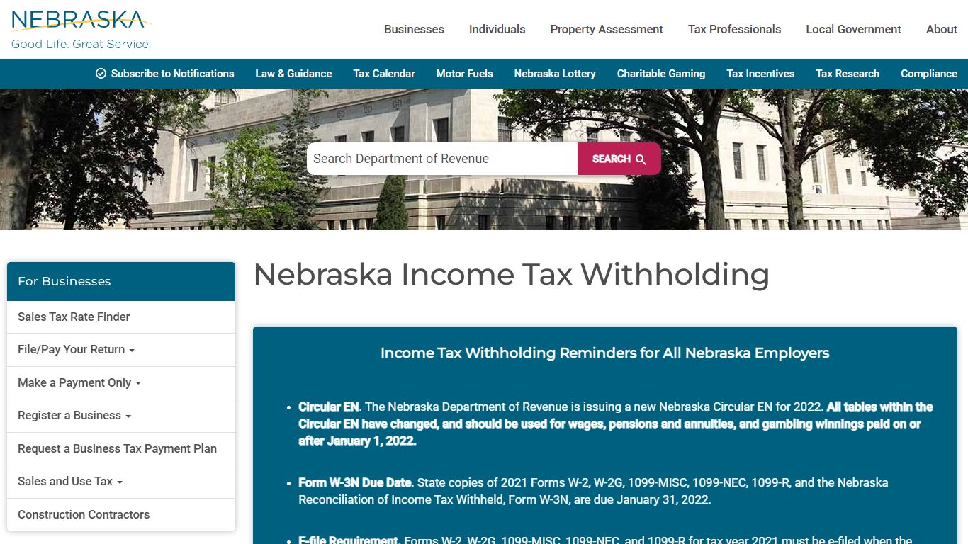 Nebraska Income Tax Withholding - Nebraska Department of Revenue